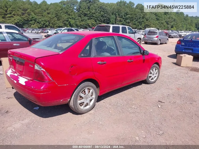 2005 Ford Focus Zx4 VIN: 1FAFP34N45W225884 Lot: 40100097