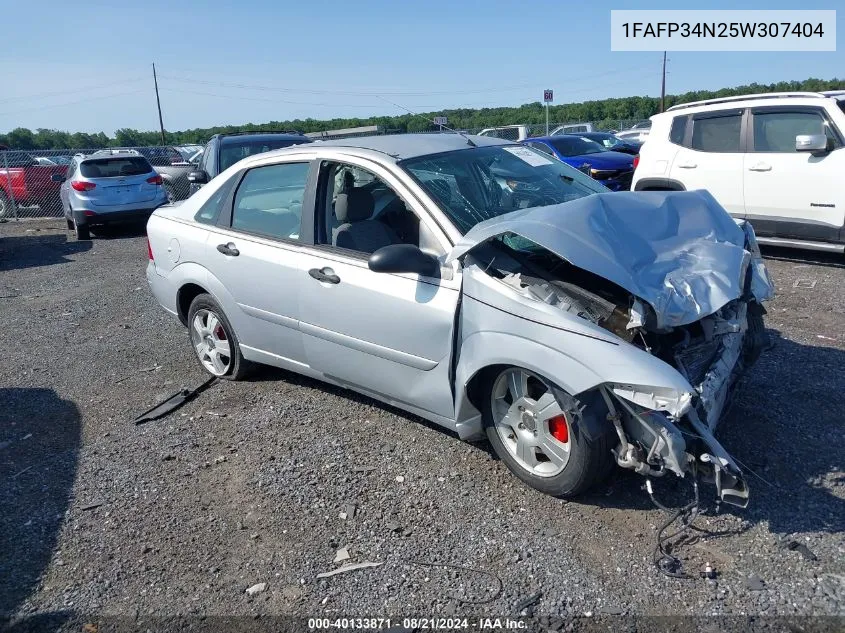 2005 Ford Focus Zx4 VIN: 1FAFP34N25W307404 Lot: 40133871