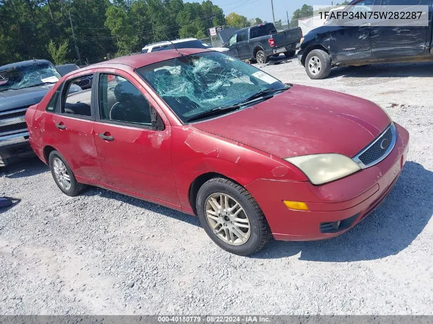 2005 Ford Focus Zx4 VIN: 1FAFP34N75W282287 Lot: 40180779