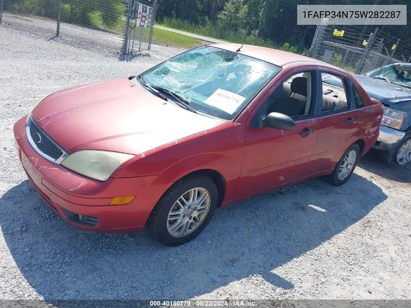 2005 Ford Focus Zx4 VIN: 1FAFP34N75W282287 Lot: 40180779