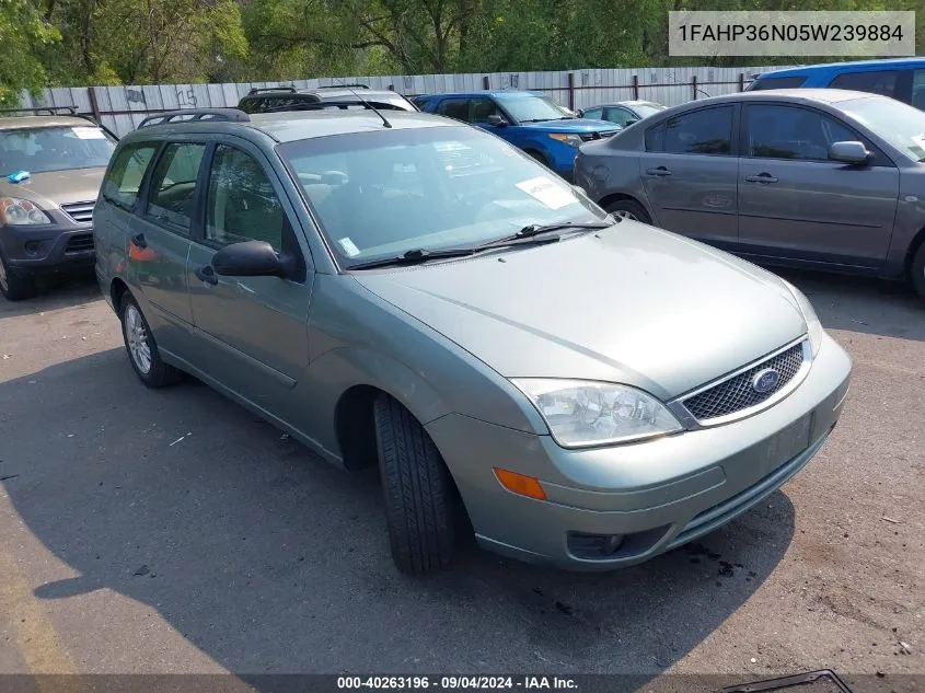 2005 Ford Focus Zxw VIN: 1FAHP36N05W239884 Lot: 40263196