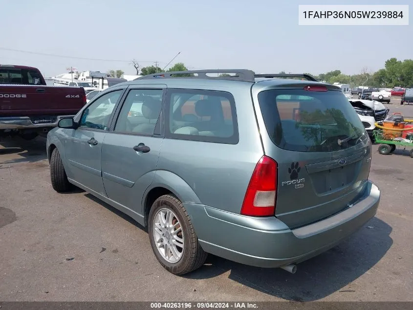 2005 Ford Focus Zxw VIN: 1FAHP36N05W239884 Lot: 40263196