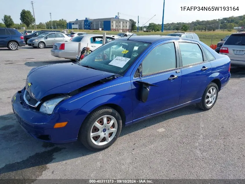 2005 Ford Focus Zx4 VIN: 1FAFP34N65W193164 Lot: 40311373