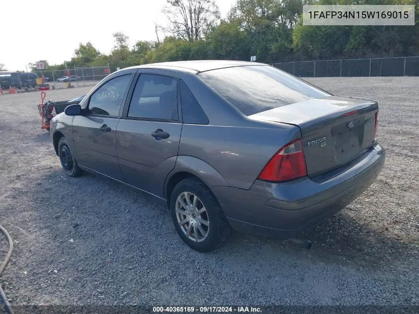 2005 Ford Focus Zx4 VIN: 1FAFP34N15W169015 Lot: 40365169