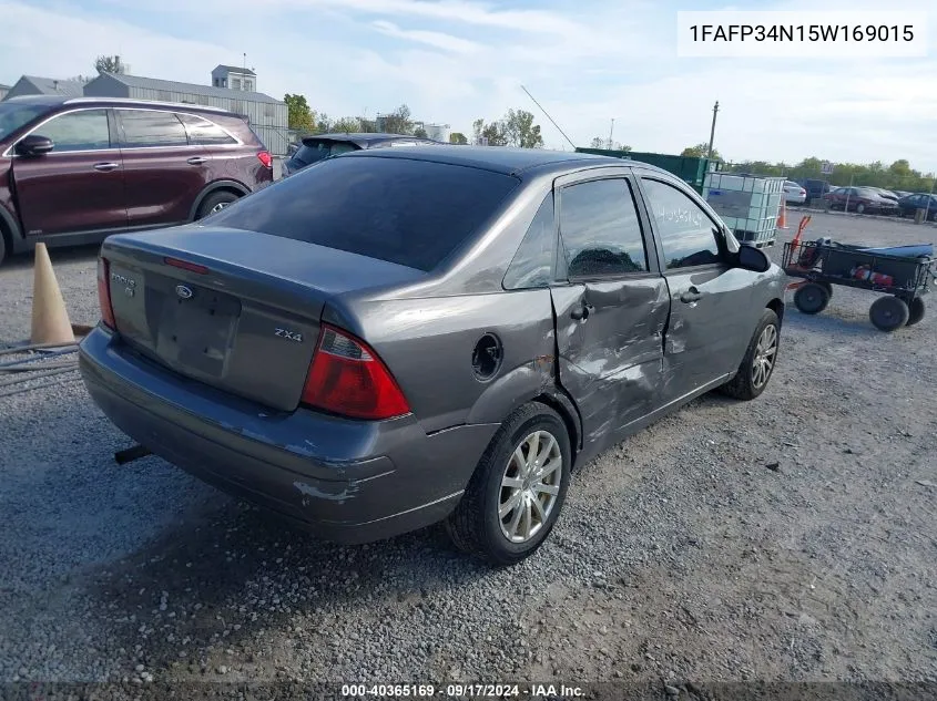 2005 Ford Focus Zx4 VIN: 1FAFP34N15W169015 Lot: 40365169