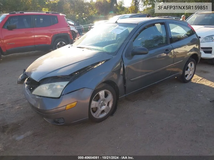 2005 Ford Focus Zx3 VIN: 3FAFP31NX5R159851 Lot: 40654081