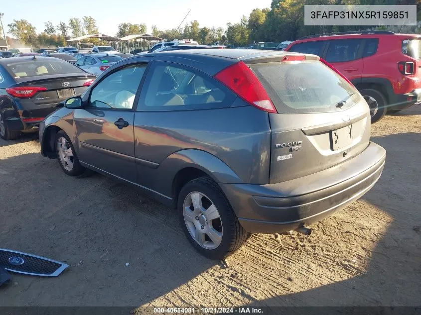 2005 Ford Focus Zx3 VIN: 3FAFP31NX5R159851 Lot: 40654081