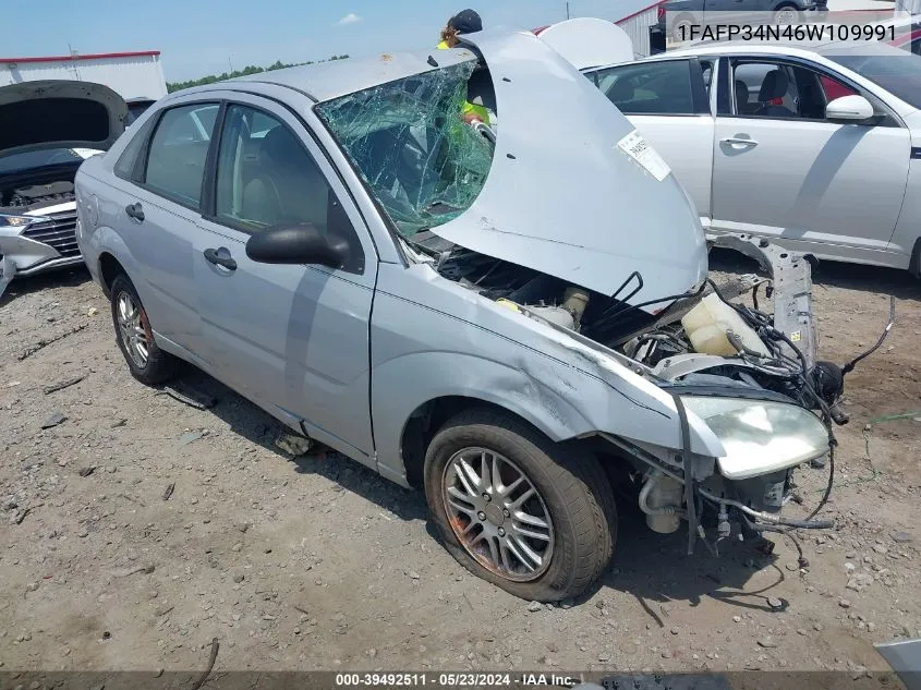 2006 Ford Focus Zx4 VIN: 1FAFP34N46W109991 Lot: 39492511