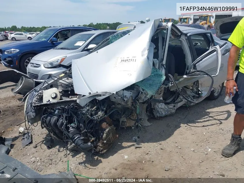 2006 Ford Focus Zx4 VIN: 1FAFP34N46W109991 Lot: 39492511