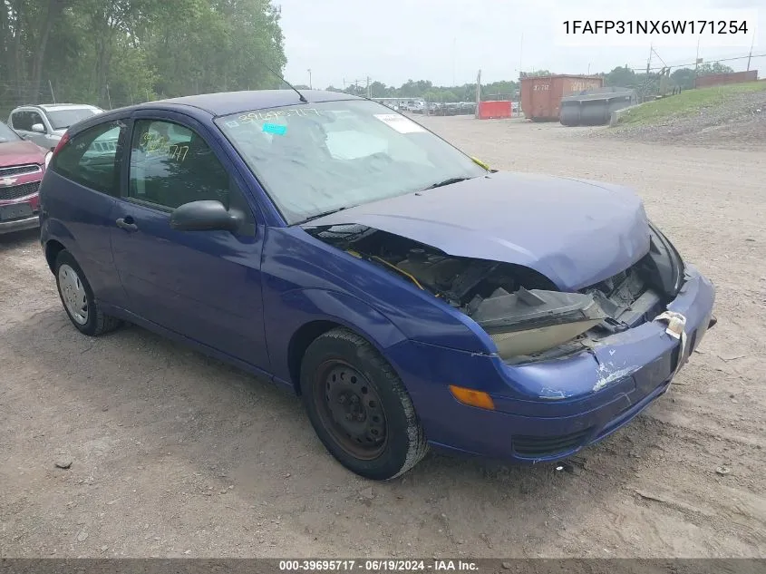 2006 Ford Focus Zx3 VIN: 1FAFP31NX6W171254 Lot: 39695717