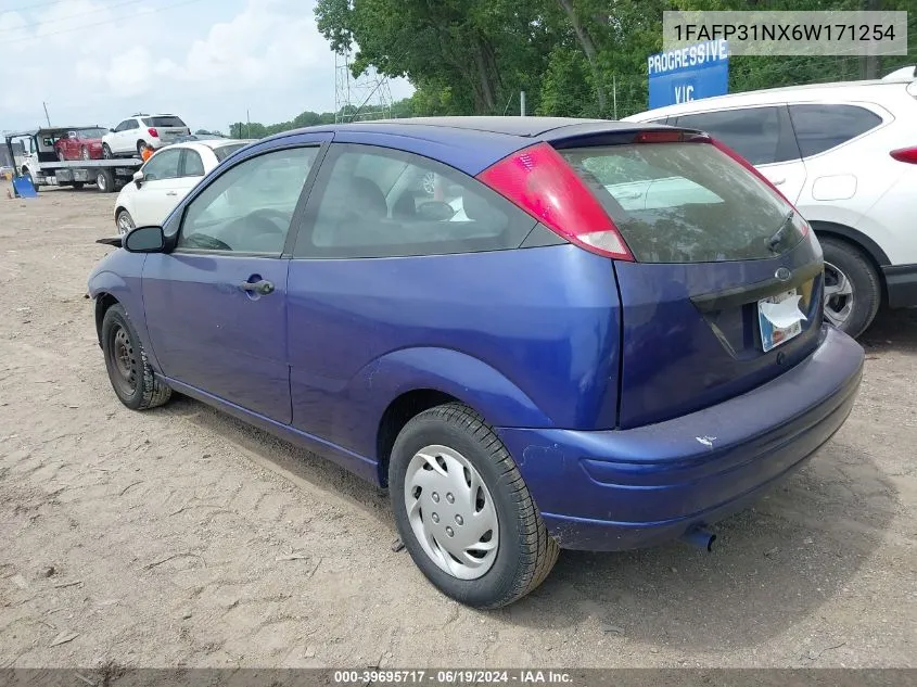 2006 Ford Focus Zx3 VIN: 1FAFP31NX6W171254 Lot: 39695717