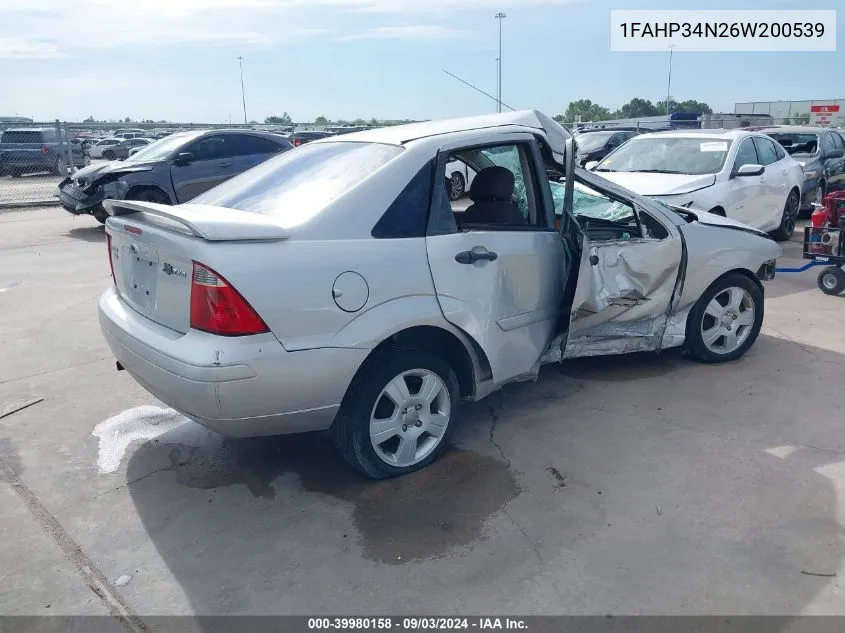 2006 Ford Focus Se/Zx4 VIN: 1FAHP34N26W200539 Lot: 39980158