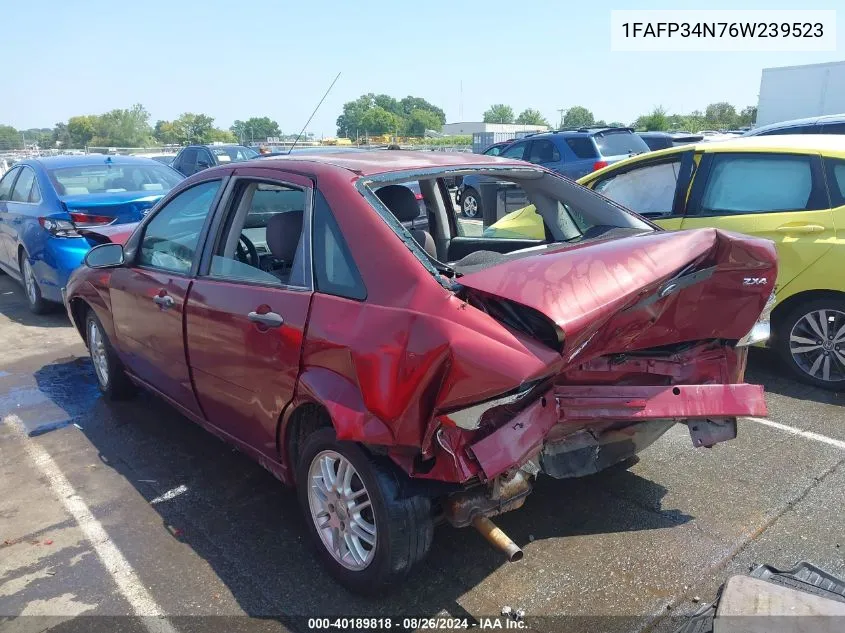 2006 Ford Focus Se/Zx4 VIN: 1FAFP34N76W239523 Lot: 40189818