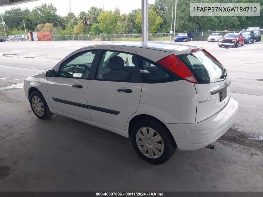 2006 Ford Focus Zx5 VIN: 1FAFP37NX6W184710 Lot: 40307096