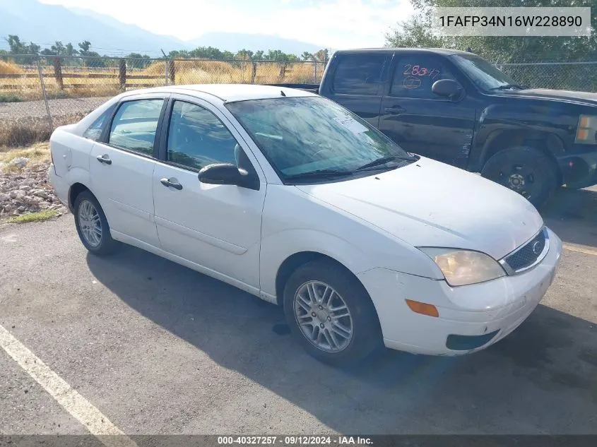 2006 Ford Focus Zx4 VIN: 1FAFP34N16W228890 Lot: 40327257