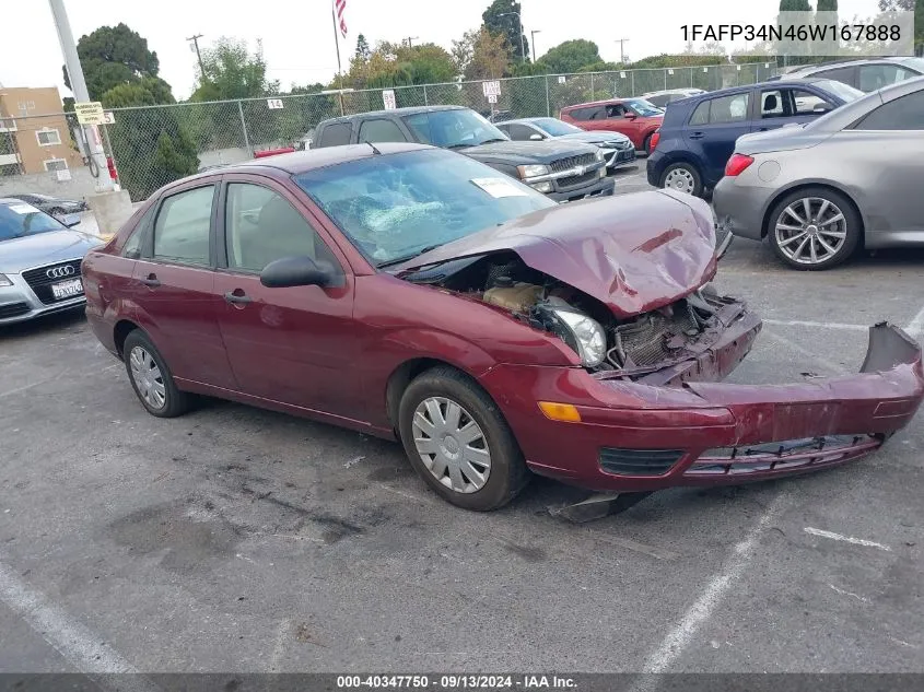 2006 Ford Focus Zx4 VIN: 1FAFP34N46W167888 Lot: 40347750