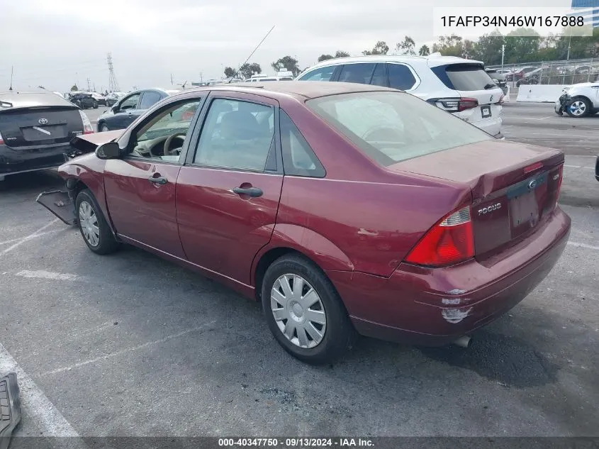 2006 Ford Focus Zx4 VIN: 1FAFP34N46W167888 Lot: 40347750