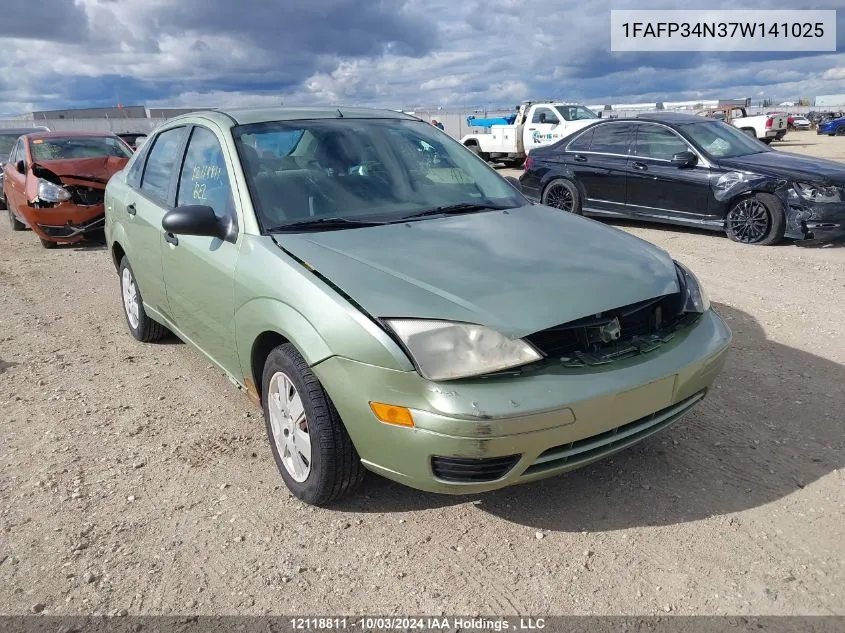 2007 Ford Focus Zx4/S/Se/Ses VIN: 1FAFP34N37W141025 Lot: 12118811