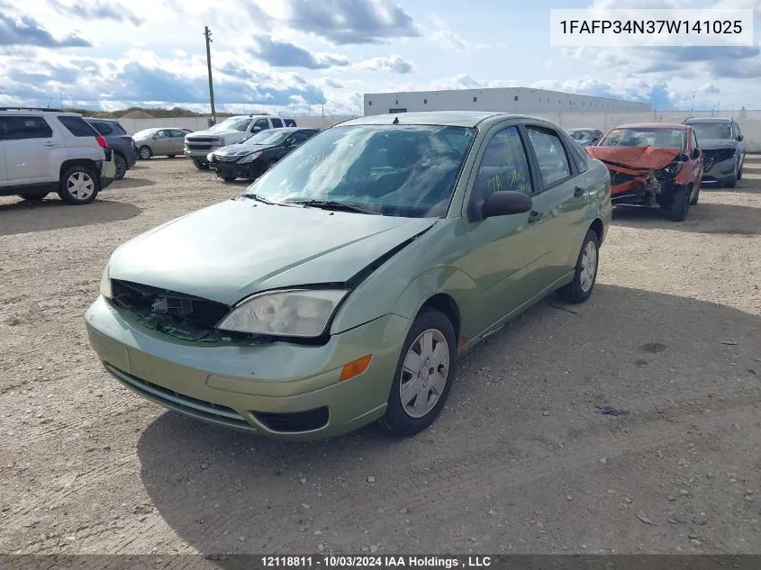 2007 Ford Focus Zx4/S/Se/Ses VIN: 1FAFP34N37W141025 Lot: 12118811