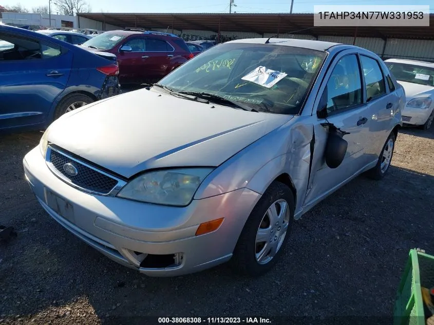 2007 Ford Focus S/Se/Ses VIN: 1FAHP34N77W331953 Lot: 38068308