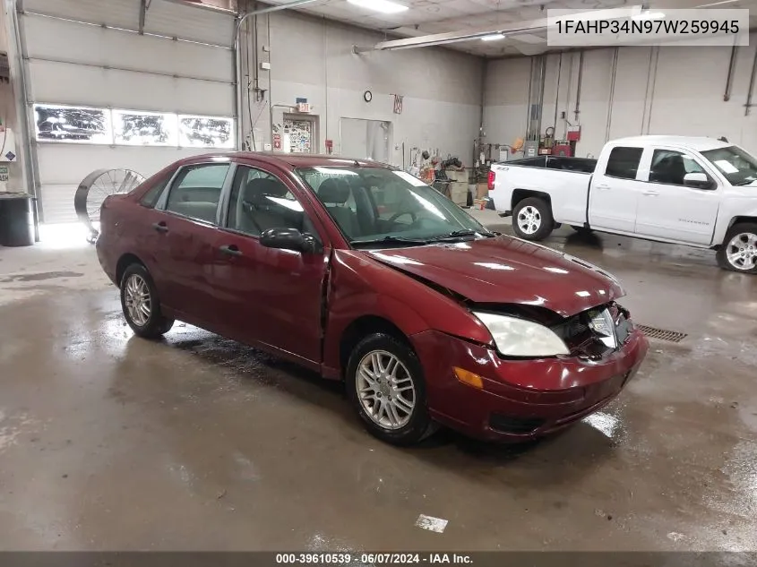 2007 Ford Focus S/Se/Ses VIN: 1FAHP34N97W259945 Lot: 39610539