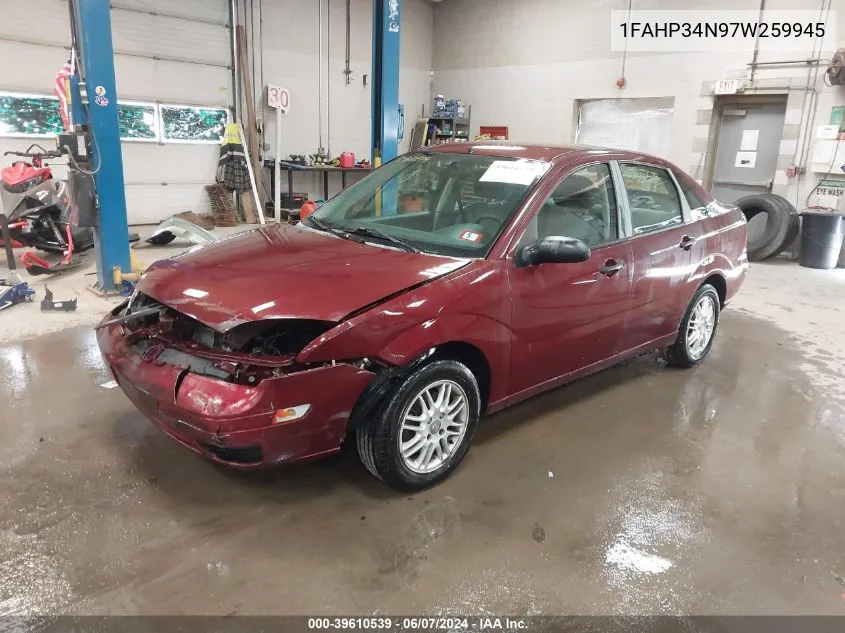 2007 Ford Focus S/Se/Ses VIN: 1FAHP34N97W259945 Lot: 39610539