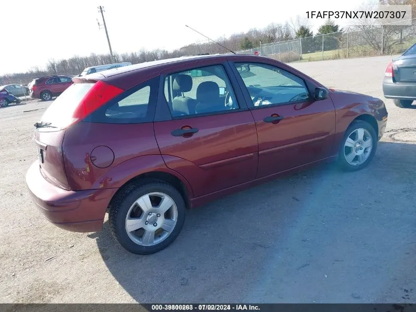 2007 Ford Focus S/Se/Ses VIN: 1FAFP37NX7W207307 Lot: 39800263