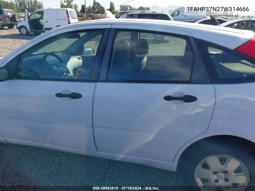 2007 Ford Focus S/Se/Ses VIN: 1FAHP37N27W314666 Lot: 39862618