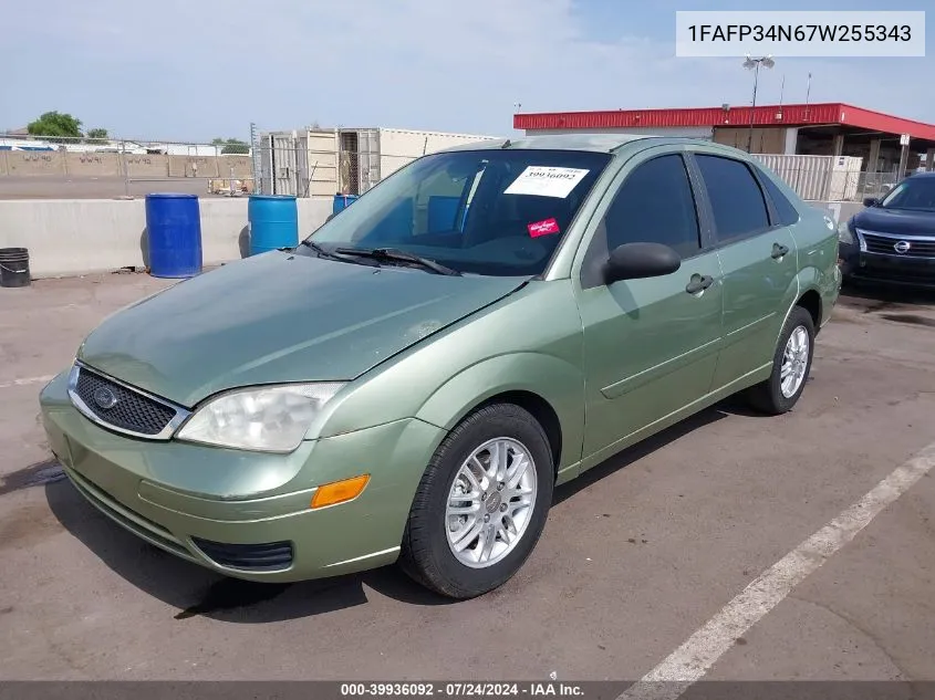 2007 Ford Focus S/Se/Ses VIN: 1FAFP34N67W255343 Lot: 39936092