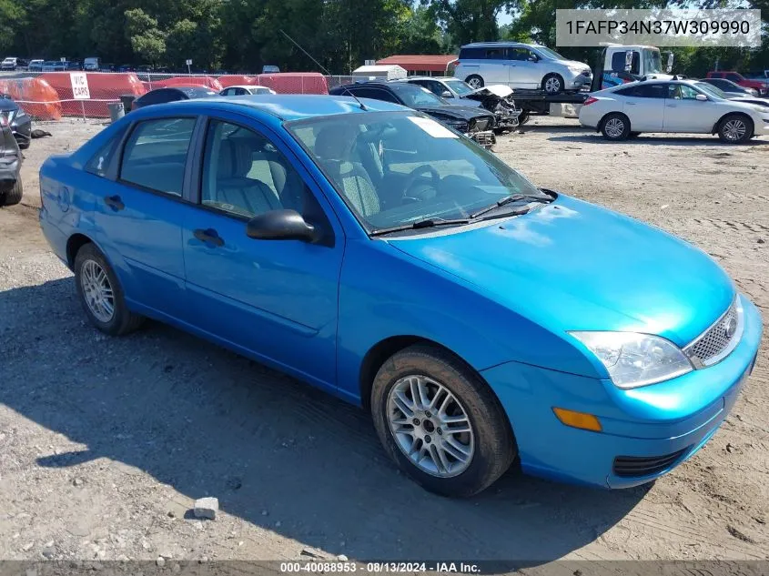 2007 Ford Focus S/Se/Ses VIN: 1FAFP34N37W309990 Lot: 40088953