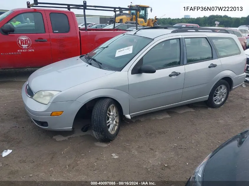 2007 Ford Focus Se/Ses VIN: 1FAFP36N07W222013 Lot: 40097085