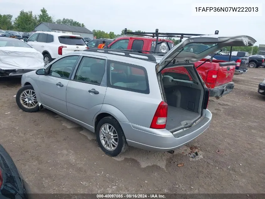 2007 Ford Focus Se/Ses VIN: 1FAFP36N07W222013 Lot: 40097085