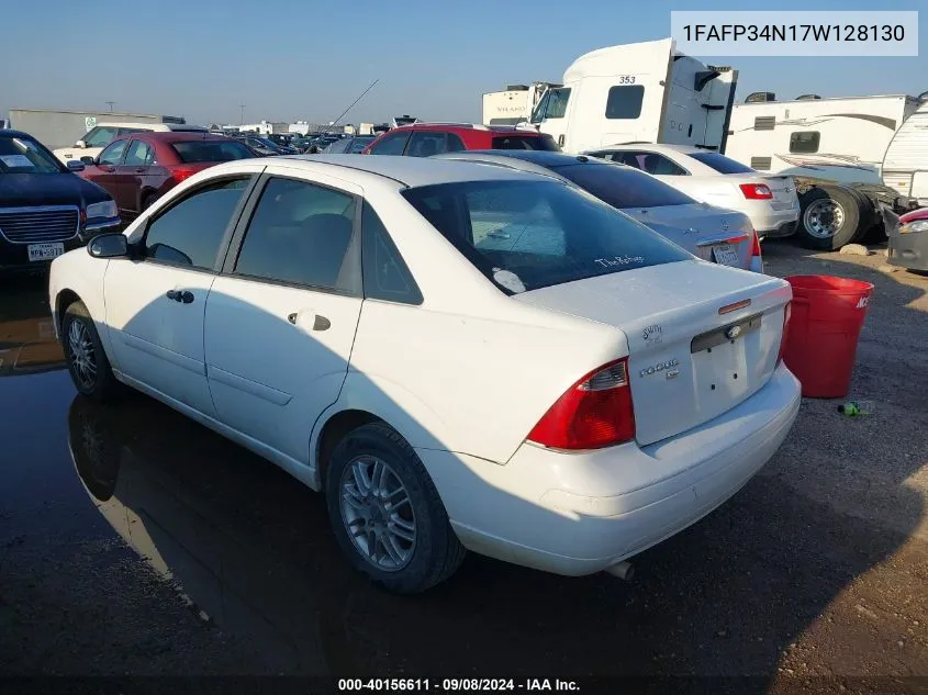 2007 Ford Focus S/Se/Ses VIN: 1FAFP34N17W128130 Lot: 40156611