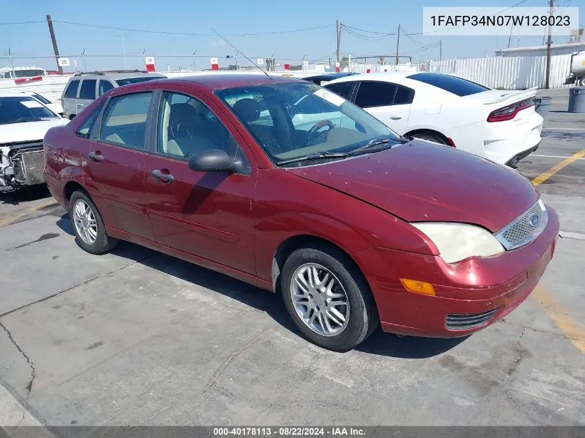 2007 Ford Focus S/Se/Ses VIN: 1FAFP34N07W128023 Lot: 40178113