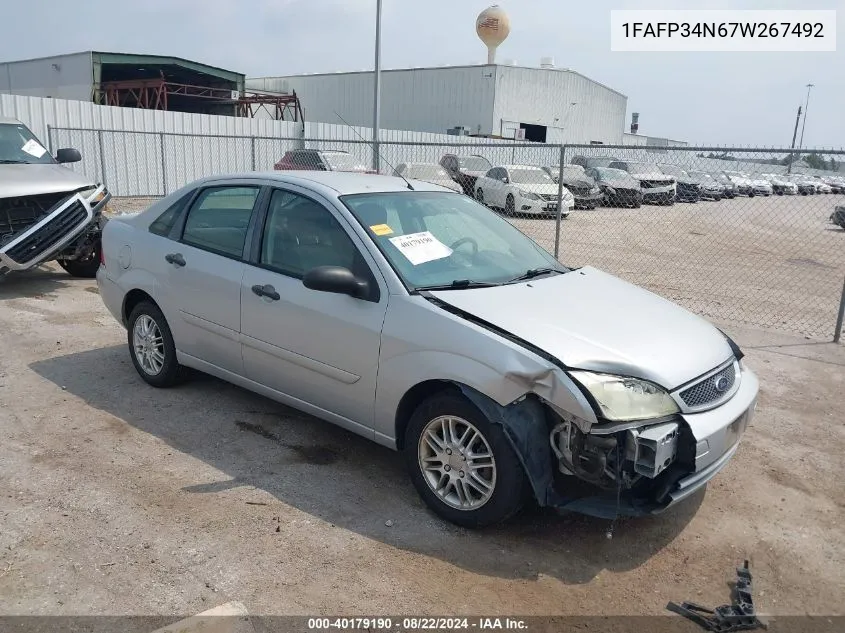 2007 Ford Focus S/Se/Ses VIN: 1FAFP34N67W267492 Lot: 40179190