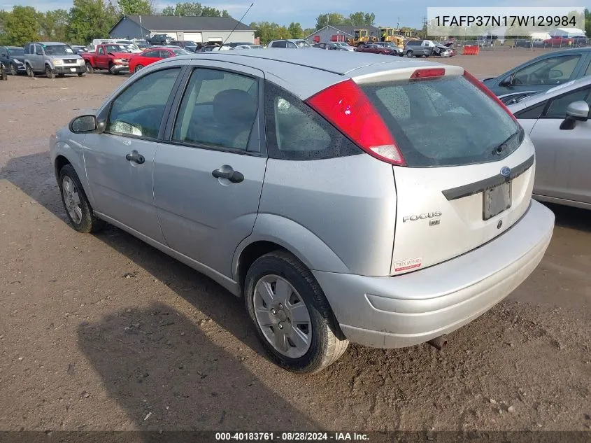 2007 Ford Focus S/Se/Ses VIN: 1FAFP37N17W129984 Lot: 40183761