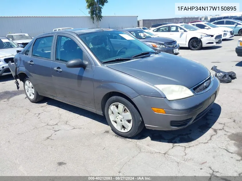 2007 Ford Focus S/Se/Ses VIN: 1FAHP34N17W150895 Lot: 40212083