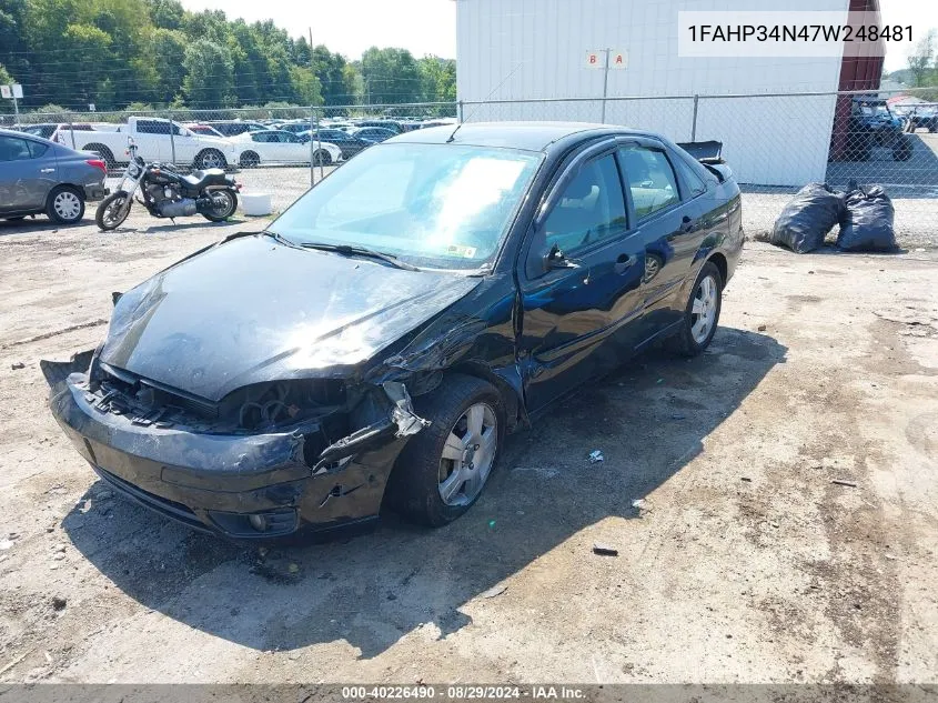 2007 Ford Focus S/Se/Ses VIN: 1FAHP34N47W248481 Lot: 40226490