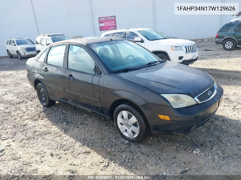 2007 Ford Focus S/Se/Ses VIN: 1FAHP34N17W129626 Lot: 40259281