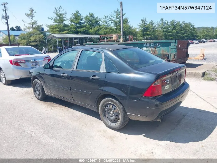 1FAFP34N57W347124 2007 Ford Focus S/Se/Ses