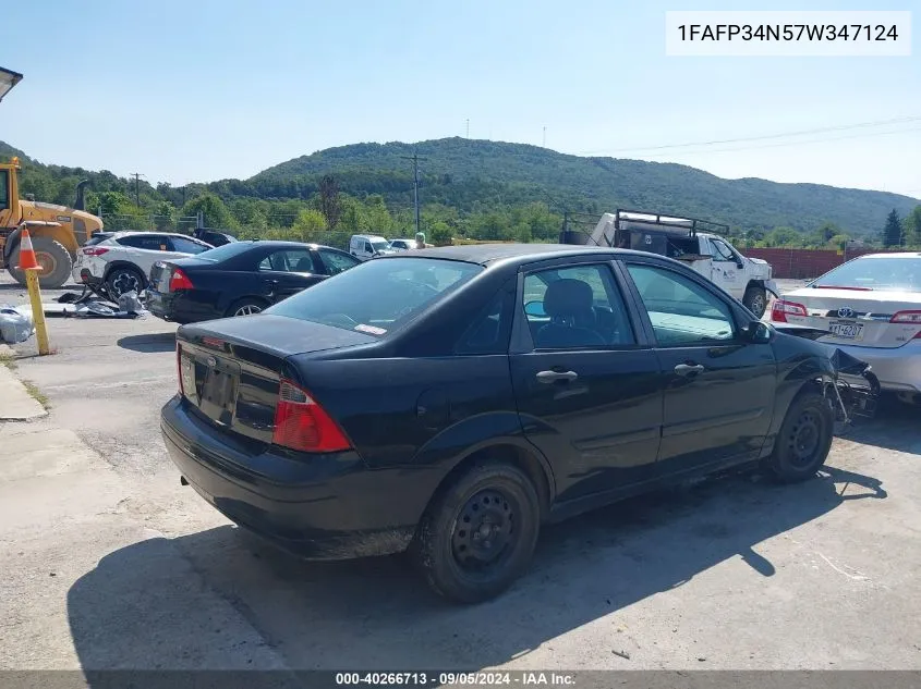 2007 Ford Focus S/Se/Ses VIN: 1FAFP34N57W347124 Lot: 40266713