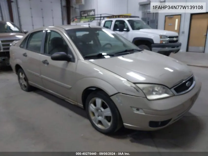 2007 Ford Focus S/Se/Ses VIN: 1FAHP34N77W139108 Lot: 40275440