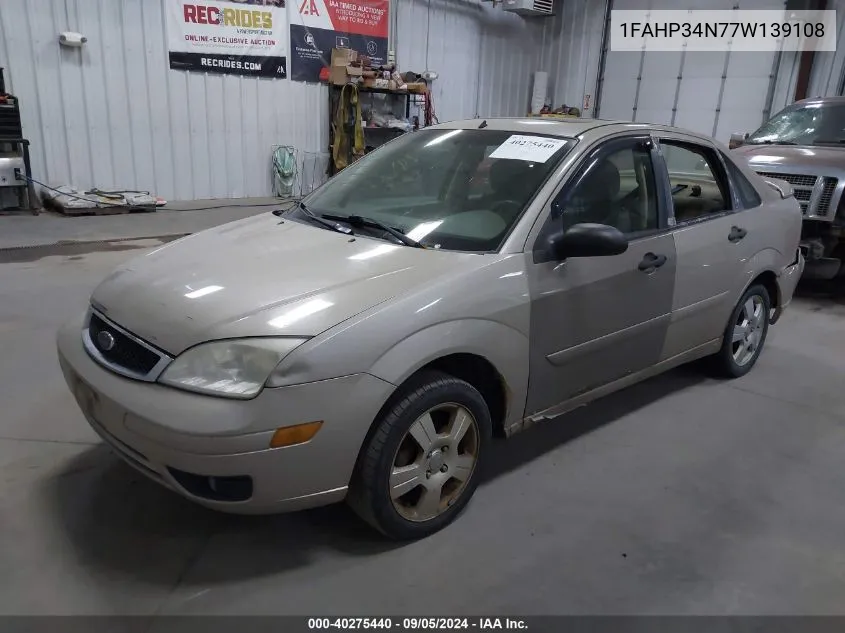 2007 Ford Focus S/Se/Ses VIN: 1FAHP34N77W139108 Lot: 40275440