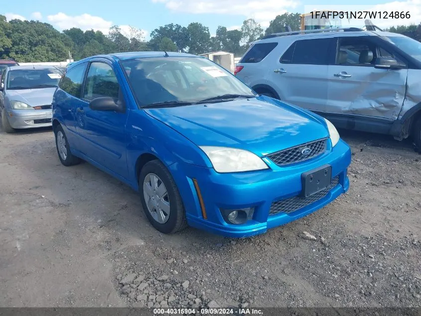 2007 Ford Focus S/Se/Ses VIN: 1FAFP31N27W124866 Lot: 40315904