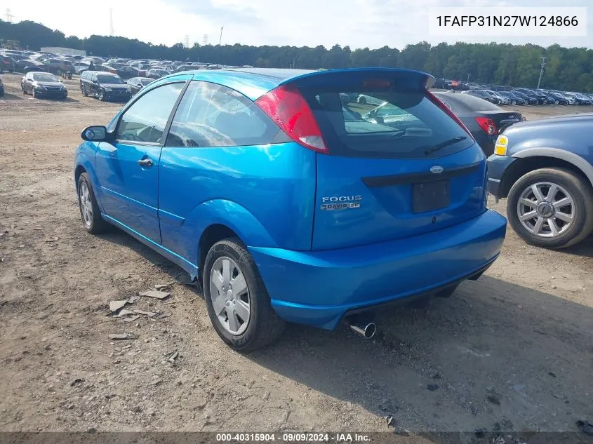 2007 Ford Focus S/Se/Ses VIN: 1FAFP31N27W124866 Lot: 40315904