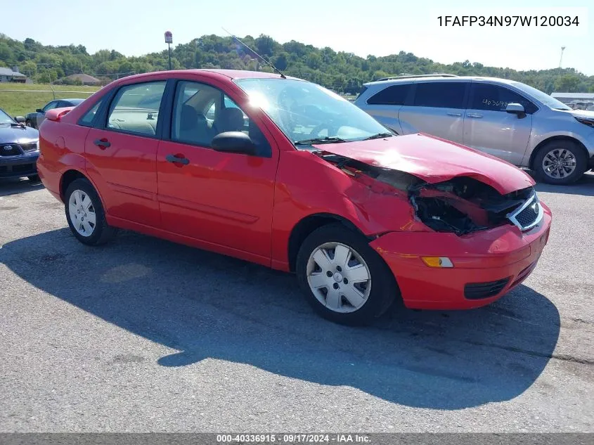 2007 Ford Focus S/Se/Ses VIN: 1FAFP34N97W120034 Lot: 40336915