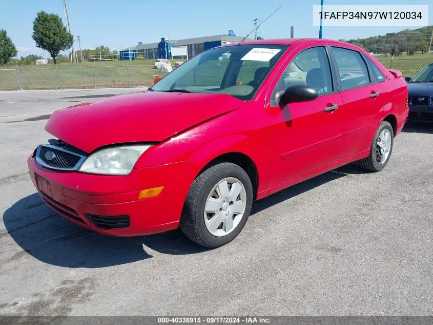 2007 Ford Focus S/Se/Ses VIN: 1FAFP34N97W120034 Lot: 40336915