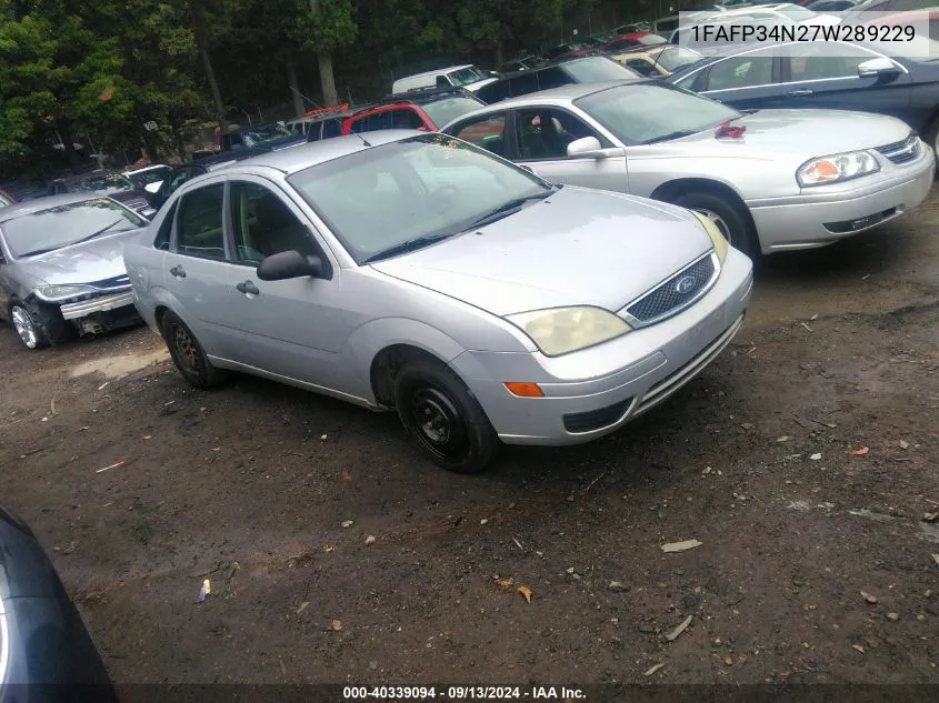 2007 Ford Focus S/Se/Ses VIN: 1FAFP34N27W289229 Lot: 40339094