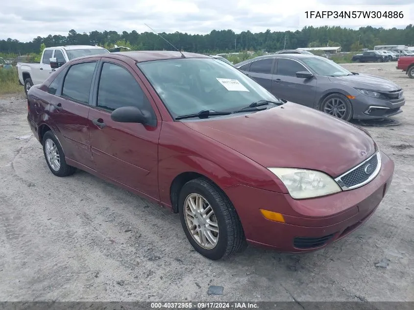 2007 Ford Focus S/Se/Ses VIN: 1FAFP34N57W304886 Lot: 40372955