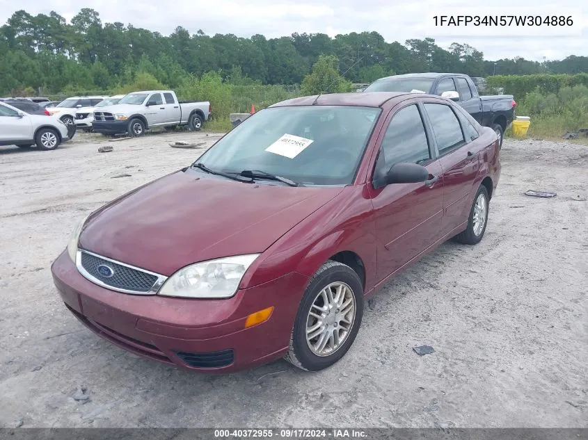 2007 Ford Focus S/Se/Ses VIN: 1FAFP34N57W304886 Lot: 40372955